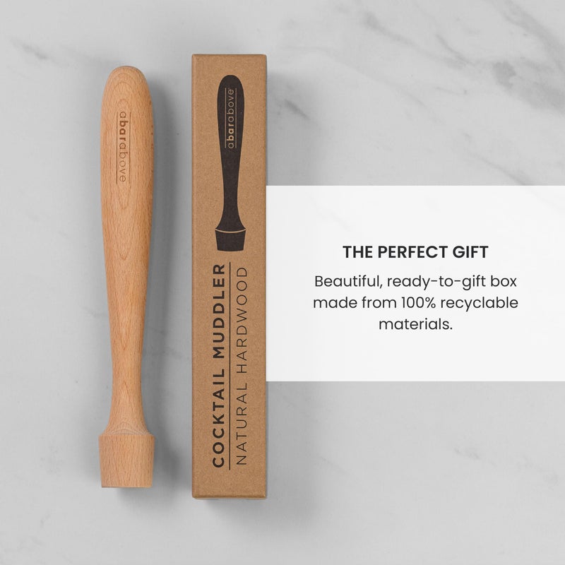 A Bar Above Wooden Muddler for Cocktails, 12-Inch Long Cocktail Muddler, Perfect to Crush Fruit, Pressing Mint and Sugar Cubes, Mint Muddler to Make Mojitos, Essential Bar Tools for Cocktail Set - Image 4